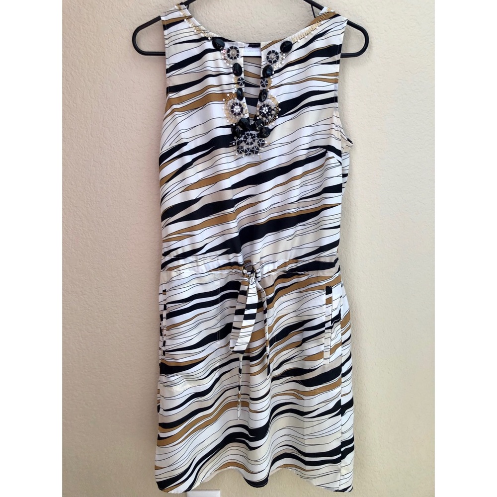 New York & Company Striped Dress w/ Jewel Detail
